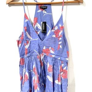 Express Blue Pleated Camisole Top